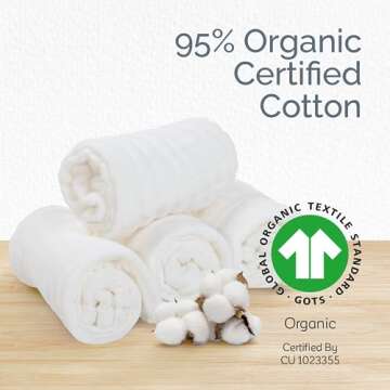 KiddyCare Muslin Cotton Burp Cloths, Gentle on Baby Skin, Absorbent Burp Rags & Essential Newborn Stuff for Gentle Infant Care & Daily Use, Must Have Baby Essentials, Washcloths for Newborns 4 Pieces