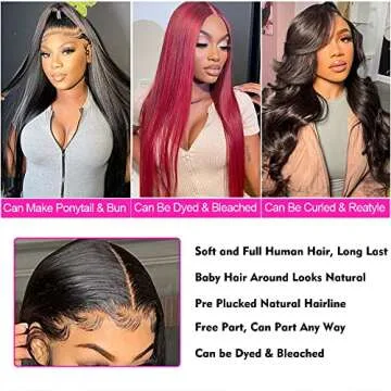 FDX 20 Inch Straight HD Lace Front Wigs Human Hair Pre Plucked 13x4 Lace Front Wigs Human Hair 180 Density Transparent Frontal Wigs Human Hair Lace Brazilian Human Hair Wigs for Black Women Glueless