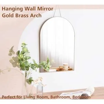 FONDAZZA Gold Arched Wall Mirror 13”x19” - Vintage Style for Elegant Spaces