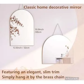 FONDAZZA Gold Arched Wall Mirror for Decorative Elegance