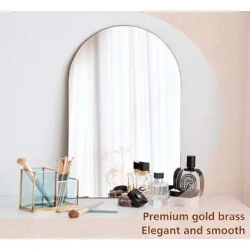 FONDAZZA Gold Arched Wall Mirror for Decorative Elegance