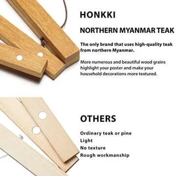 Poster Hanger Magnetic Wooden Poster Hangers, Teak Wood Magnet Poster Hanging Frame for Walls, Pictures, Prints, Maps, Scrolls and Canvas Artwork, 9 Inch, 9x24 9x13 9x12