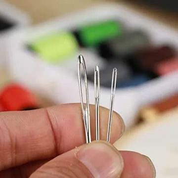 Durable Large Eye Sewing Needles - 18 Piece Set for All Crafting