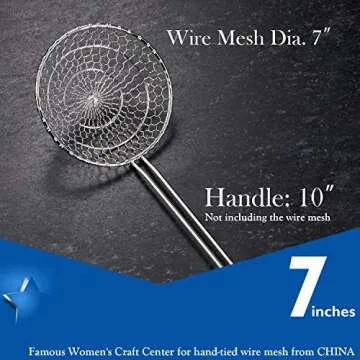 Hicook 7" Stainless Steel Kitchen Spider Strainer Skimmer