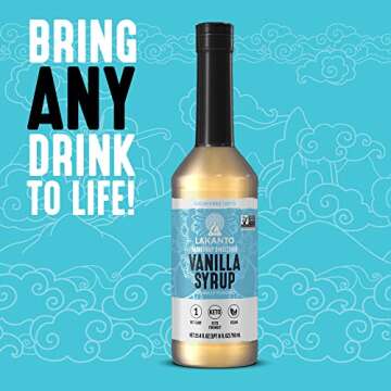 Lakanto Sugar-Free Vanilla Flavoring Syrup 16.5 Fl Oz