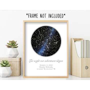 Personalized Star Map - Custom Star Map (Unframed, Multiple Sizes, Star Print, Star Constellation Ma...