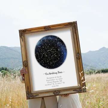 Personalized Star Map - Custom Star Map (Unframed, Multiple Sizes, Star Print, Star Constellation Map Wall Art, Great Gift, Special Occasion, Engagement Gift, Wedding Gift, Anniversary Gift)