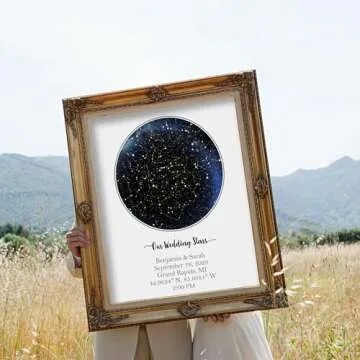 Personalized Star Map - Custom Star Map (Unframed, Multiple Sizes, Star Print, Star Constellation Map Wall Art, Great Gift, Special Occasion, Engagement Gift, Wedding Gift, Anniversary Gift)