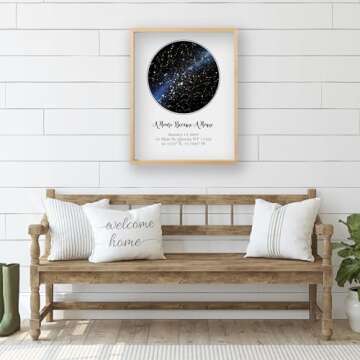 Personalized Star Map - Custom Star Map (Unframed, Multiple Sizes, Star Print, Star Constellation Map Wall Art, Great Gift, Special Occasion, Engagement Gift, Wedding Gift, Anniversary Gift)