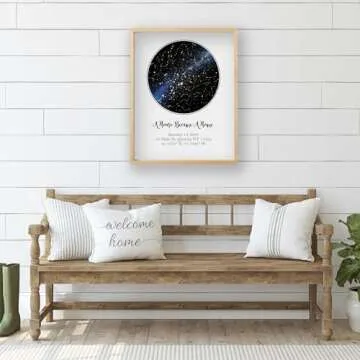 Personalized Star Map - Custom Star Map (Unframed, Multiple Sizes, Star Print, Star Constellation Map Wall Art, Great Gift, Special Occasion, Engagement Gift, Wedding Gift, Anniversary Gift)