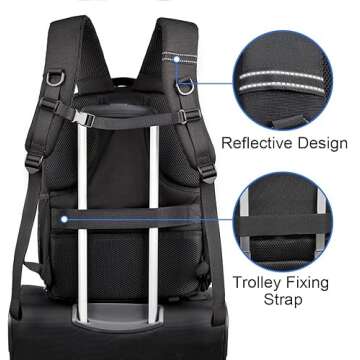 Cwatcun Camera Backpack Professional DSLR Bag with USB Charging Port Rain Cover, Photography Laptop Backpack for Women Men Waterproof, Camera Case Compatible for Sony Canon Nikon Lens Tripod (Black)