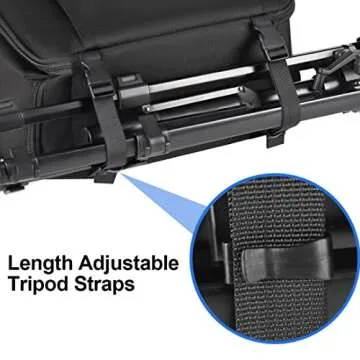 Cwatcun Camera Backpack Professional DSLR Bag with USB Charging Port Rain Cover, Photography Laptop Backpack for Women Men Waterproof, Camera Case Compatible for Sony Canon Nikon Lens Tripod (Black)