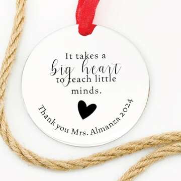 Teacher Ornament Personalized 2024 Holiday For Teacher Ornament Christmas Teach Christmas Tree Decoration 2024 For Teacher Gift TEACHER-ORN