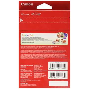 Canon Photo Paper Glossy PP-301 - 100 Sheets of 4x6" Excellence