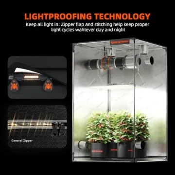 Spider Farmer 4.6x2.3x6.6 Pro-Grade Grow Tent, 55"x28"x80", with Observation Window and Floor Tray, 1680D Thicken Mylar Canvas Hydroponic Grow Tent, 4x2 for Indoor Growing for SF2000