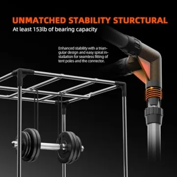 Spider Farmer 4.6x2.3x6.6 Pro-Grade Grow Tent, 55"x28"x80", with Observation Window and Floor Tray, 1680D Thicken Mylar Canvas Hydroponic Grow Tent, 4x2 for Indoor Growing for SF2000
