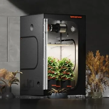 Spider Farmer 4.6x2.3x6.6 Pro-Grade Grow Tent, 55"x28"x80", with Observation Window and Floor Tray, 1680D Thicken Mylar Canvas Hydroponic Grow Tent, 4x2 for Indoor Growing for SF2000