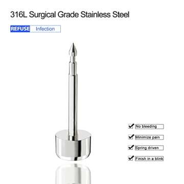 YASPIT Ear Piercing Gun Kit,Professional Ear Nose Self Piercing Tool,Earring Piercer with Hypoallergenicear Piercing Needle Kit for Salon Home Use