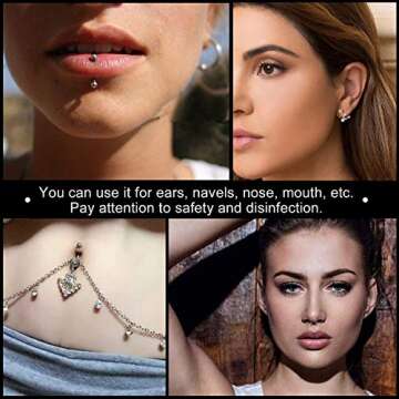 YASPIT Ear Piercing Gun Kit,Professional Ear Nose Self Piercing Tool,Earring Piercer with Hypoallergenicear Piercing Needle Kit for Salon Home Use