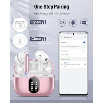 Wireless Earbuds with Bluetooth 5.4 and Noise Cancelling