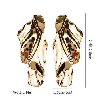 Statement Geometric Metal Earrings for Women - Elegant Irregular Hypoallergenic Jewelry