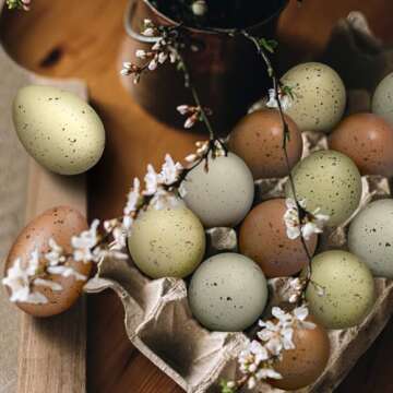 SiliFine 18 Pcs Speckled Eggs for Easter Decor