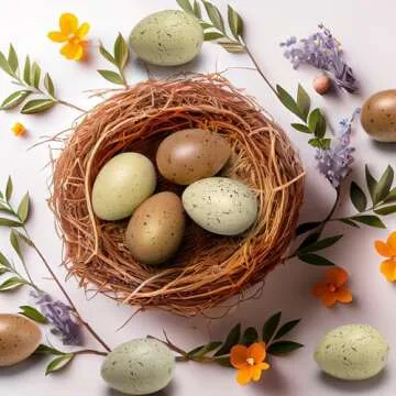 SiliFine 18 Pcs Speckled Eggs for Easter Decor