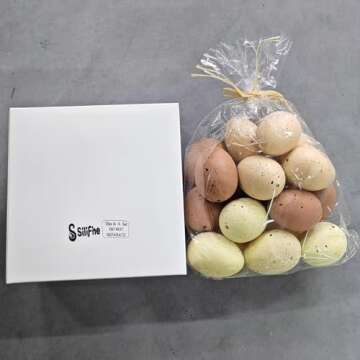 SiliFine 18 Pcs Speckled Eggs for Easter Decor