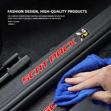 ICECTR Fit Scat Pack Door Sill Protector Sticker 4PCS Dodge Challenger Door Guard Pad, Carbon Fiber Decoration Door Entry Guard for Dodge Challenger Charger Scat Pack Accessories