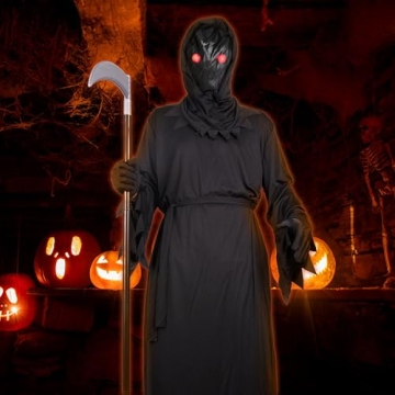 Kangaroo 4-6 Grim Reaper Costume - Youth Halloween Outfit with LED Glasses