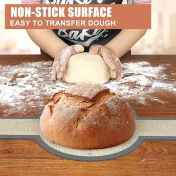 2 Pack Silicone Bread Sling, Non-Stick & Easy Clean Dutch Oven Baking Mat with Longer Handles, Silicone Baking Sling to Transfer SourDough Easily, Reusable Bread Mat Set with Storage Bracelets