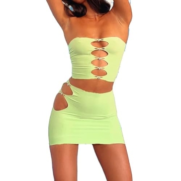 Trendy Women's Y2K Two Piece Outfit for Parties