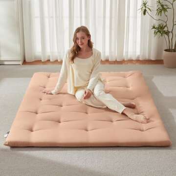 Mollydot Japanese Floor Futon Mattress Full Size 54"x 80", Foldable Bed Mattress, Portable Tatami Ma...