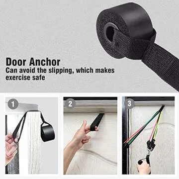 LEMETOW Resistance Bands Set (11pcs), Workout Bands Door Anchor, Handles, Waterproof Carry Bag, Legs Ankle Straps for Resistance Training, Physical Therapy, Home Workouts, Ankle Straps