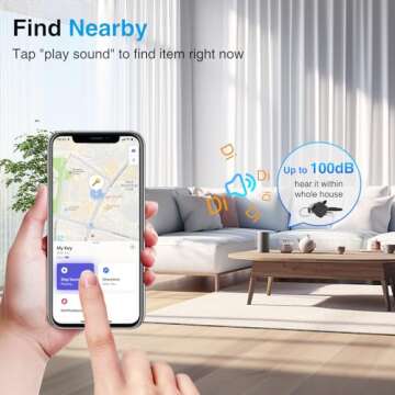 IFMDA Tags-4 Pack Air Tracker, Key Finder Locator with Sound Compatible with Apple Find My (iOS Only), Trackers Like Airtags, Your Luggage Tracker, Key Tracker, Pets Tracker, etc. Lightweight, Black