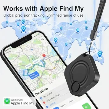 IFMDA Tags-4 Pack Air Tracker, Key Finder Locator with Sound Compatible with Apple Find My (iOS Only), Trackers Like Airtags, Your Luggage Tracker, Key Tracker, Pets Tracker, etc. Lightweight, Black