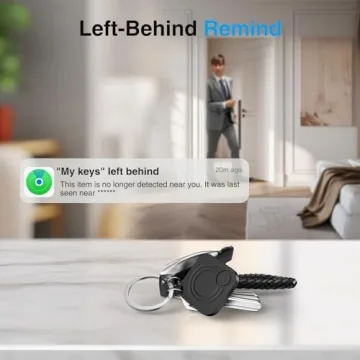 IFMDA Tags-4 Pack Air Tracker, Key Finder Locator with Sound Compatible with Apple Find My (iOS Only), Trackers Like Airtags, Your Luggage Tracker, Key Tracker, Pets Tracker, etc. Lightweight, Black