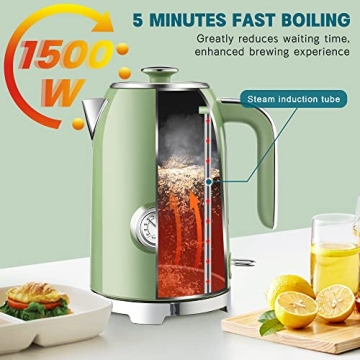 SUSTEAS Electric Kettle with Thermometer & Fast Heating