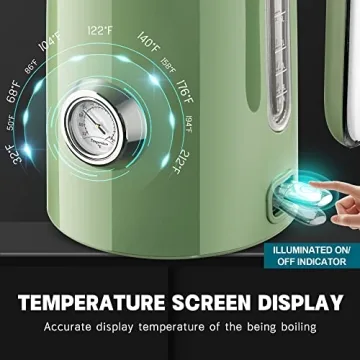 SUSTEAS Electric Kettle with Thermometer & Fast Heating