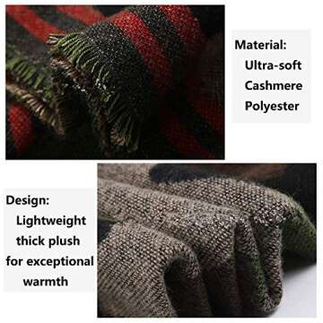 Echolife Cashmere Wool Camouflage Scarf Poncho Pashmina Shawl and Wrap for Women (Green)