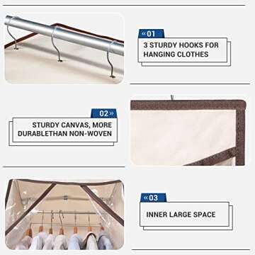 Durable Hanging Garment Bags for Dress and Coat Storage