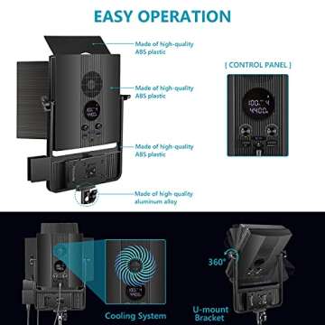 Neewer NL140 LED Video Light with APP Control, 50W High Power Video Lighting with Improved Optical Performance, CRI96+/Dimmable 3200-5600K for YouTube/Live Streaming (V-mount Battery Not Included)