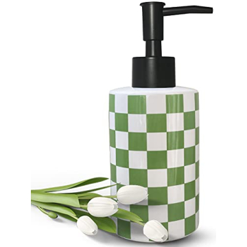 Elegant Matte Black & White Ceramic Soap Dispenser for Kitchen & Bathroom