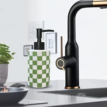Matte Black White Ceramic Soap Dispenser for Kitchen Bathroom