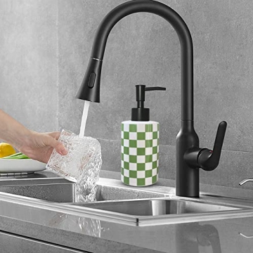 Matte Black White Ceramic Soap Dispenser for Kitchen Bathroom