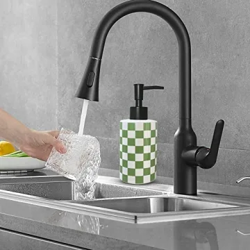 Matte Black White Ceramic Soap Dispenser for Kitchen Bathroom
