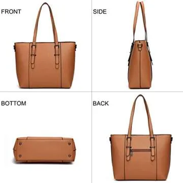 Women Purses and Handbags Tote Shoulder Bag Top Handle Satchel Bags for Ladies A Brown One Size