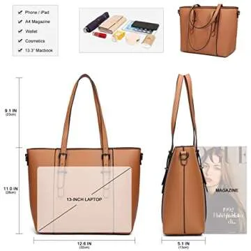 Women Purses and Handbags Tote Shoulder Bag Top Handle Satchel Bags for Ladies A Brown One Size