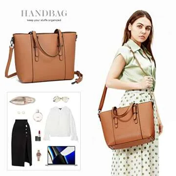Women Purses and Handbags Tote Shoulder Bag Top Handle Satchel Bags for Ladies A Brown One Size