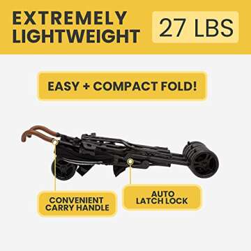 Jeep PowerGlyde Plus Side x Side Double Stroller by Delta Children - Lightweight, Easy to Fold